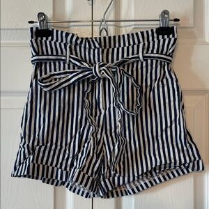 Tea & Cup Navy & White Striped Shorts